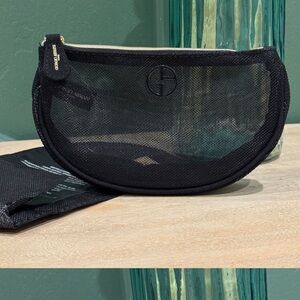 Giorgio Armani, black mesh pouch